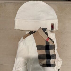 Burberry Children’s Authentic Check Accent one piece with matching Check hat